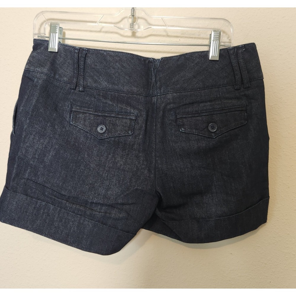 Express Womens Dark Rinse Denim Trouser Shorts Cuffed Pockets Mid-Rise Sz 6x4.5" - Picture 7 of 9